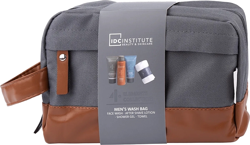 Set - IDC Institute Men's Wash Bag (sh/gel/120 ml + ash/lot/100 ml + gel/100 ml + towel) — photo N1