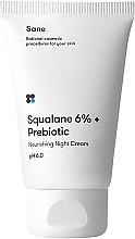 Fragrances, Perfumes, Cosmetics Night Face Cream with Prebiotic & Squalane - Sane Squalane 6% + Prebiotic Nourishing Night Cream pH 6.0