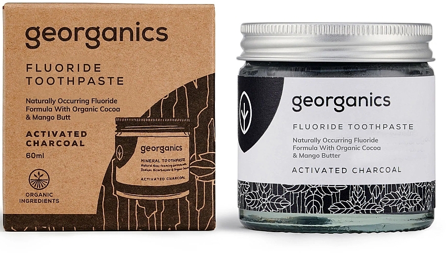 Natural Fluoride Toothpaste - Georganics Activated Charcoal Fluoride Toothpaste — photo N1
