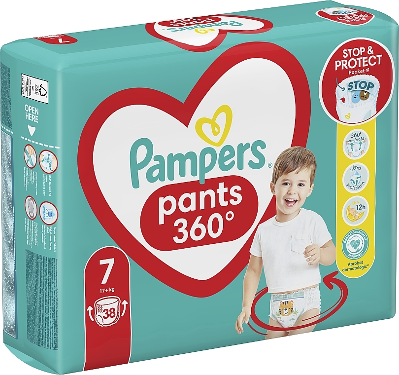 Diaper Pants, size 7, 17+ kg, jumbo pack 38 pcs - Pampers — photo N9
