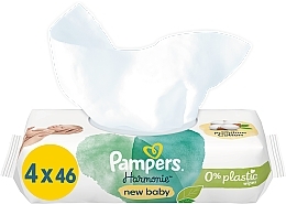 Baby Wet Wipes, 4x46 pcs - Pampers New Baby Harmonie Body Wipes — photo N1