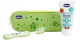 Fragrances, Perfumes, Cosmetics Travel Set, green - Chicco (Toothbrush + Toothpaste/50ml)