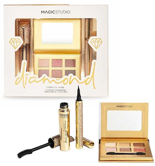 Set - Magic Studio Diamond Complete Shine (mascara/12ml + eyeliner/0.8ml + palette/4.8g) — photo N1