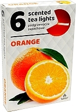 Fragrances, Perfumes, Cosmetics Orange Tealights, 6 pcs - Admit Scented Tea Light Orange