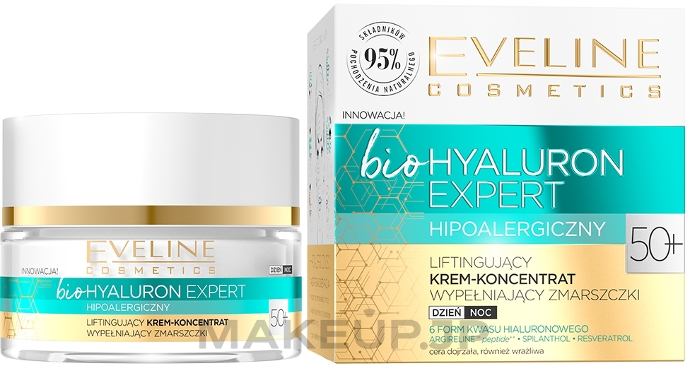 Ultra-Moisturizing Day & Night Cream-Concentrate - Eveline Cosmetics BioHyaluron Expert 50+ — photo 50 ml