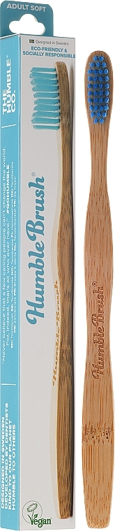 Bamboo Toothbrush, light-blue - The Humble Co. Adult Soft Blue Toothbrush — photo N1
