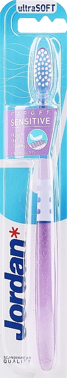 Toothbrush for Sensitive Teeth and Gums, ultra-soft, transparent purple with flowers - Jordan Target Sensitive — photo N1