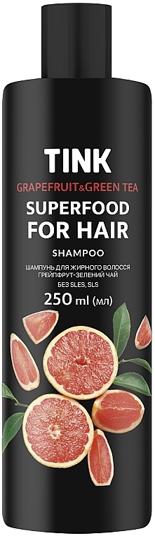 Grapefruit & Green Tea Shampoo for Oily Hair - Tink SuperFood For Hair Grapefruit & Green Tea Shampoo — photo N1