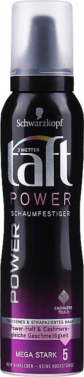 Mega Hold Styling Hair Mousse "Cashmere Touch" - Schwarzkopf Taft Power Cashmere Touch Mousse  — photo N3