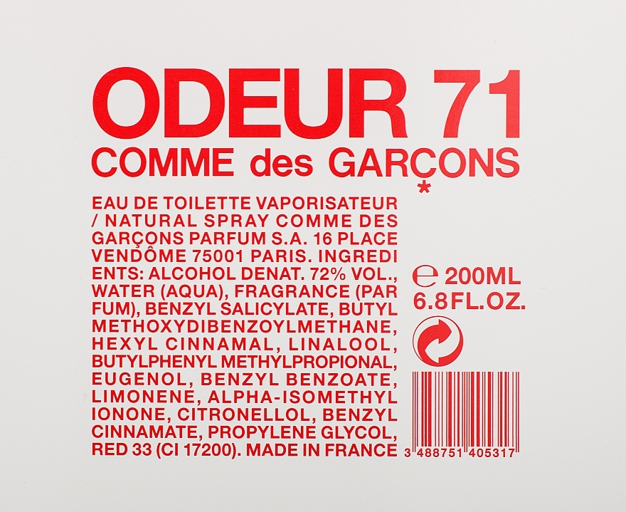 Comme Des Garcons Odeur 71 - Eau de Toilette — photo N3