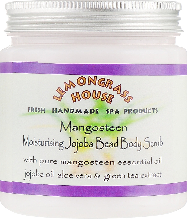 Jojoba Body Scrub "Mangosteen" - Lemongrass House Mangosteen Moisturising Jojoba Bead Body Scrub — photo N1