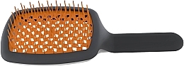 Hair Brush, matte black-orange - Janeke CurvyM Extreme Volume Brush — photo N1