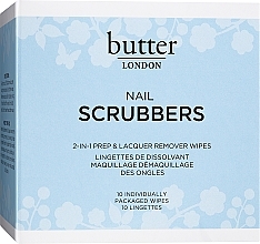 Nail Polish Remover Wipes - Butter London Nail Scrubbers 2-In-1 Prep & Lacquer Remover Wipes — photo N1