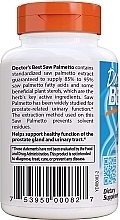 Saw Palmetto Standardized Extract with Euromed, 320 mg, softgels - Doctor's Best — photo N3