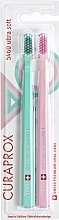 Ultra Soft 5460 Retro Edition Toothbrush Set, mint+pale pink - Curaprox — photo N1