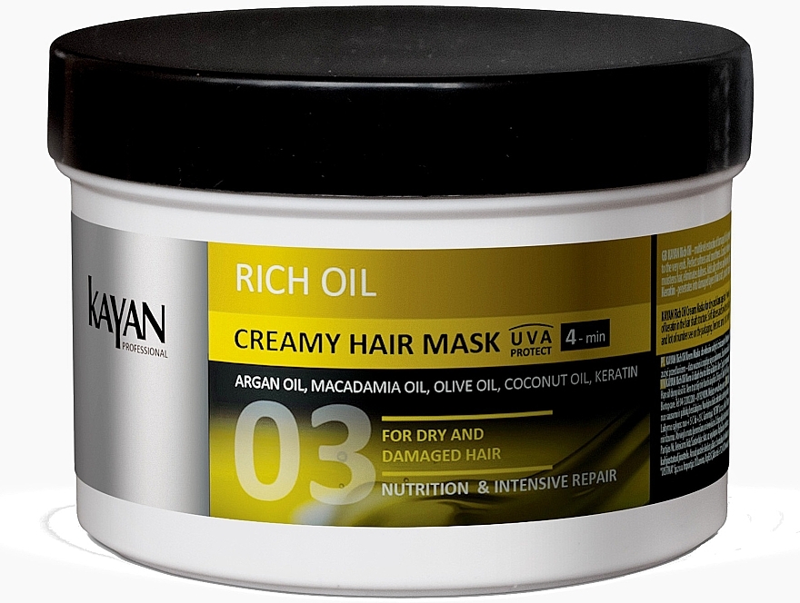 Cream Mask for Dry & Damaged Hair - Kayan Professional Rich Oil Creamy Hair Mask — photo N1