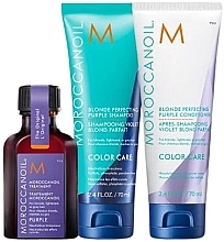 Set - Moroccanoil Brilliant Blonde Purple Trio Kit (shm/70ml+cond/70ml+oil/25ml) — photo N2