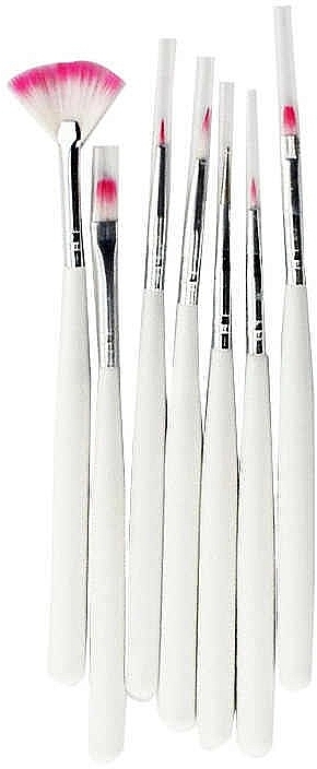 Nail Art Brush, white, 7pcs - Deni Carte — photo N2