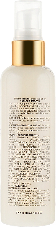 Hair Straightening Emulsion - Demira Professional Saflora Smooth — photo N2