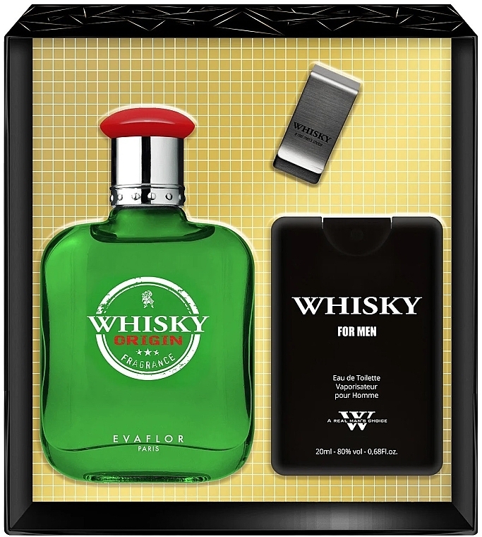 Evaflor Whisky Origin - Set (edt/100ml+edt/20ml+money/clip) — photo N1
