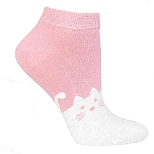 Fragrances, Perfumes, Cosmetics Women Short Socks 'Cats', pink and gray - Moraj
