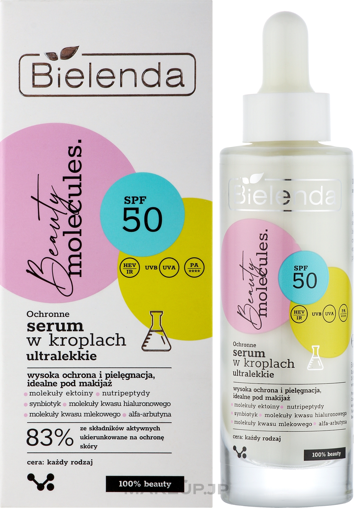 Ultra-Light Protective Face Serum SPF50 - Bielenda Beauty Molecules Face Serum — photo 30 ml