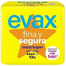 Fragrances, Perfumes, Cosmetics Sanitary Napkins "Maxi Super", without Wings, 13pcs - Evax Fina & Segura