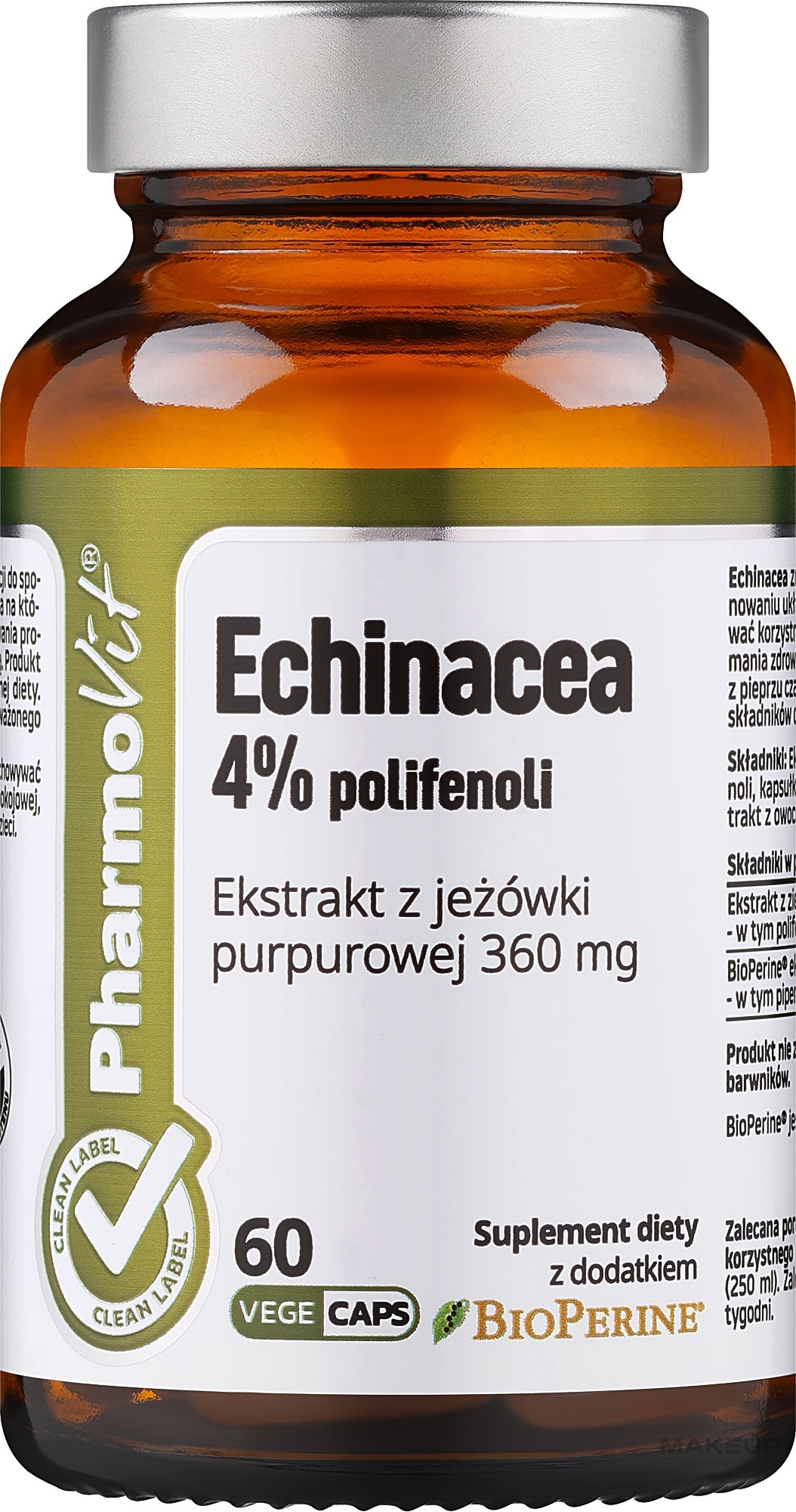 Dietary Supplement 'Echinacea 4%' - Pharmovit Clean label Echinacea 4% — photo 60 ЊВ.