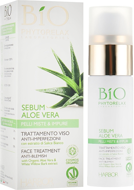 Moisturizing Face Serum - Phytorelax Laboratories Sebum Aloe Vera Anti-Blemish Face Treatment — photo N1