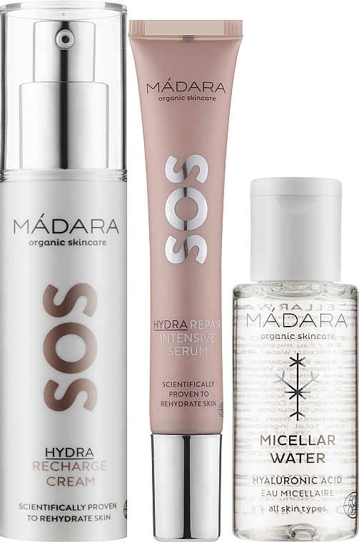 Set - Mádara SOS Hydra Star Collection (f/cr/50ml + ser/20ml + micell/water/50ml) — photo N2