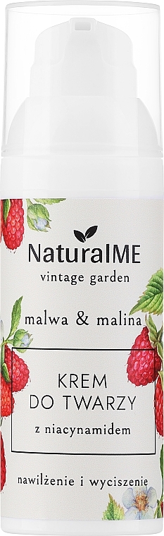 マロー＆ラズベリー ナイアシンアミド フェイスクリーム - NaturalME Vintage Garden Malwa & Raspberry Moisturizing & Calming Cream With Niacinamide — photo N1