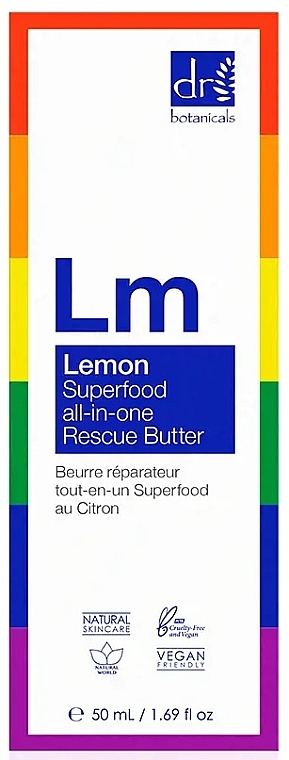 Nourishing Oil for Body and Dry Skin - Dr. Botanicals Lemon Superfood All-in-One Rescue Butter Pride Edition — photo N2