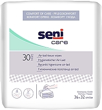 Hygiene Towels, 30 pcs. - Seni Care Air-Laid Tissue Wipes — photo N1