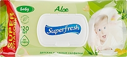 Fragrances, Perfumes, Cosmetics Aloe Wet Wipes with Valve "Baby" - Superfresh