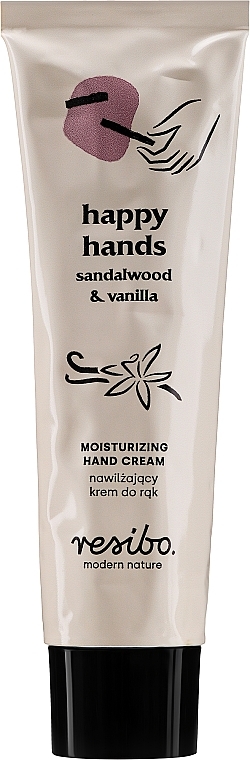 Moisturizing Sandalwood & Vanilla Hand Cream - Resibo Happy Hands Moisturizing Hand Cream Sandalwood & Vanilla — photo N1