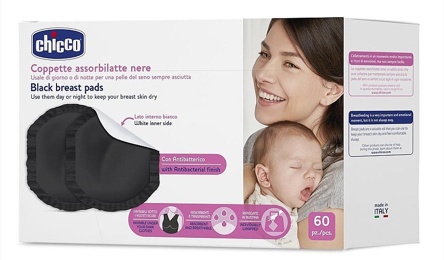 Breast Pads, 60 pcs - Chicco Black Breast Pads — photo N6