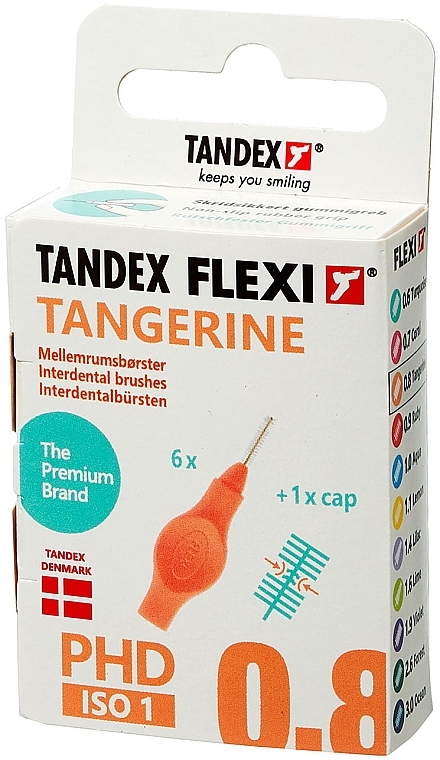 Interdental Brush, 0.8 mm, Orange - Tandex Flexi Ultrafine Tangarine — photo N1