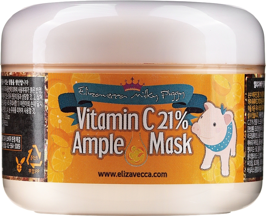 Warming Vitamin C Face Mask - Elizavecca Face Care Milky Piggy Vitamin C 21% Ample Mask — photo N1