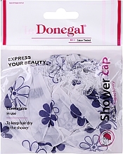 Shower Cap, 9298, white with purple flowers - Donegal Shower Cap — photo N1