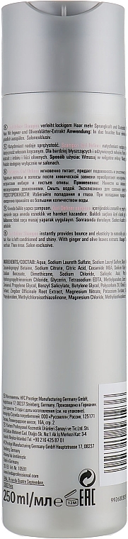 Curly Hair Shampoo - Londa Professional Curl Definer Shampoo Ginger & Olive Leaves Extracts — photo N2