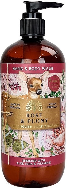 Hand & Body Wash Gel 'Rose & Peony' - The English Soap Company Anniversary Rose & Peony Hand & Body Wash — photo N1