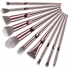 Professional Makeup Brush Set, 10 pcs, rose gold - Deni Carte — photo N2