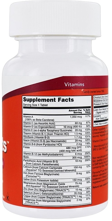 Daily Vitamin Complex, tablets - Now Foods Daily Vits — photo N5