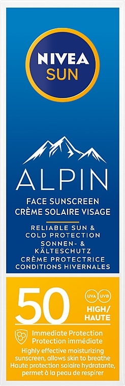 Sun Face Cream SPF 50 - Nivea Sun Alpin Sun Cream for Face SPF 50+ — photo N1