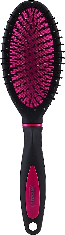 Hair Brush, pink-black - Titania Pneumatic Hair Brush — photo N1