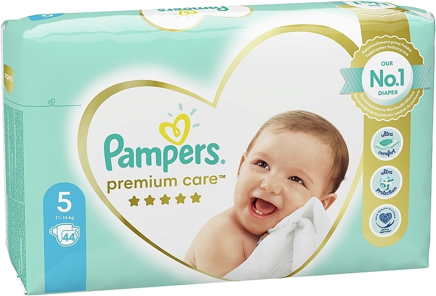 Premium Care Diapers, size 5 (junior), 11-16 kg, 44 pcs - Pampers — photo N3