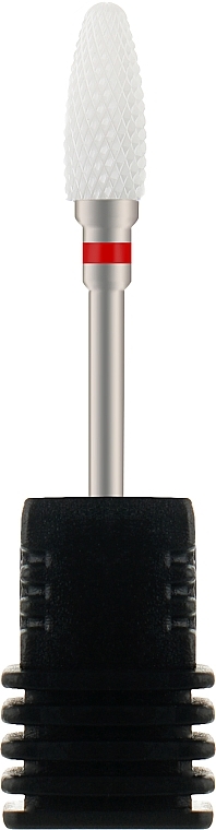 Ceramic Nail Drill Bit 'Corn', 640701REV, reversible red mark - Tufi Profi Premium — photo N1