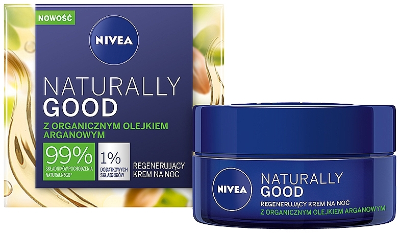Restoring Night Cream for All Types of Skin - Nivea Naturally Good Night Regeneration Care — photo N1
