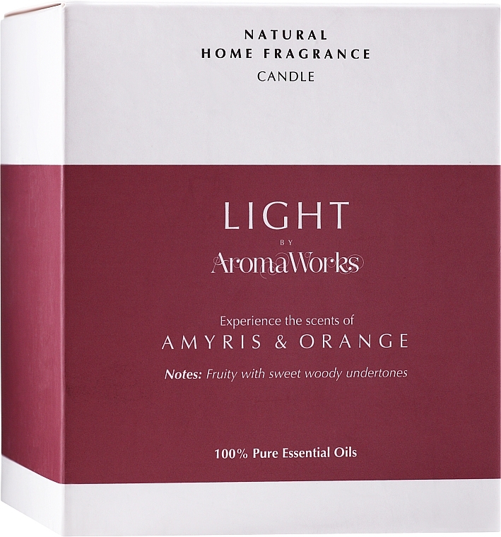 Scented Candle "Amyris & Orange" - AromaWorks Light Range Amyris & Orange Candle — photo N5