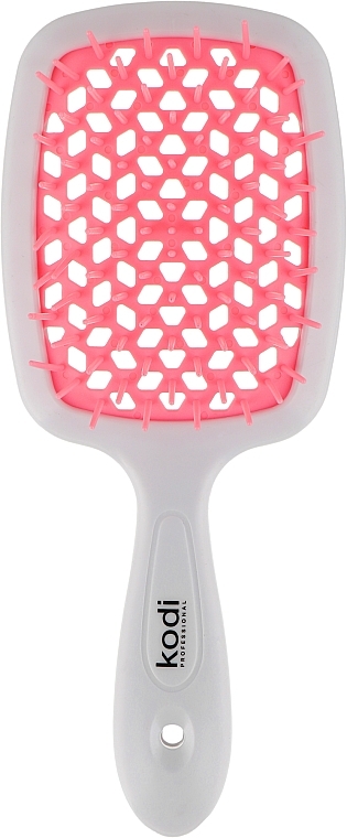 Hair Brush, white with light pink teeth - Kodi Professional Soft Touch Hairbrush — photo N1